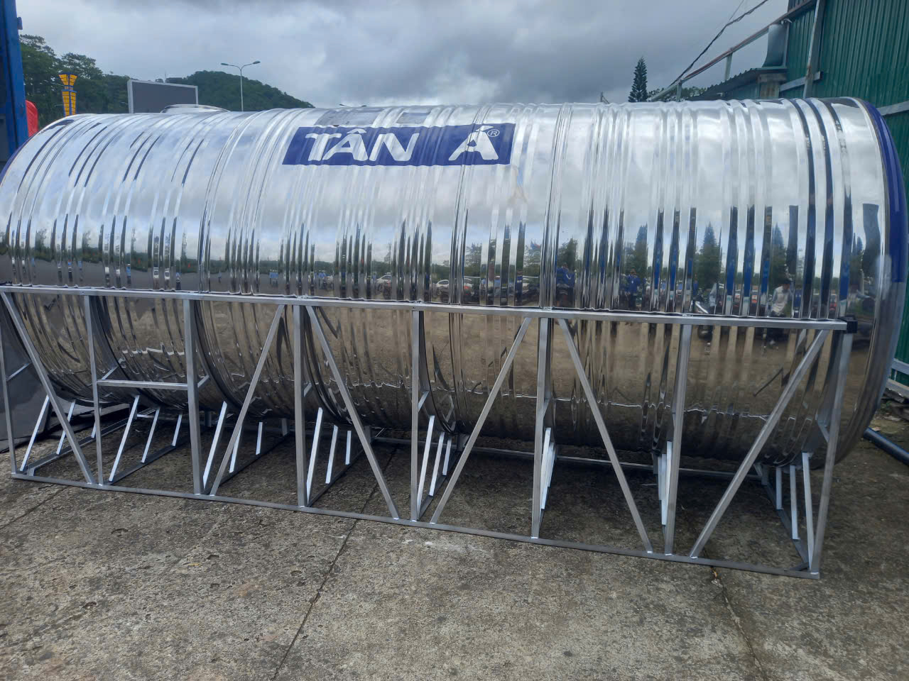 Kích thước bồn inox 9000L ngang theo model TA9000N và DT9000N